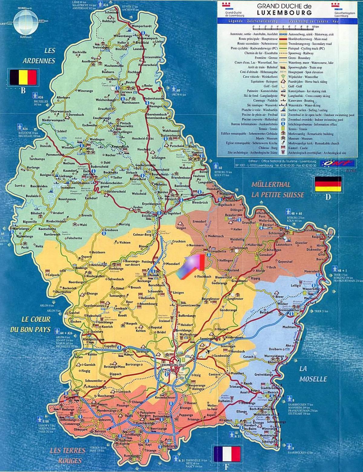 bản đồ của Luxembourg bản đồ du lịch hấp dẫn