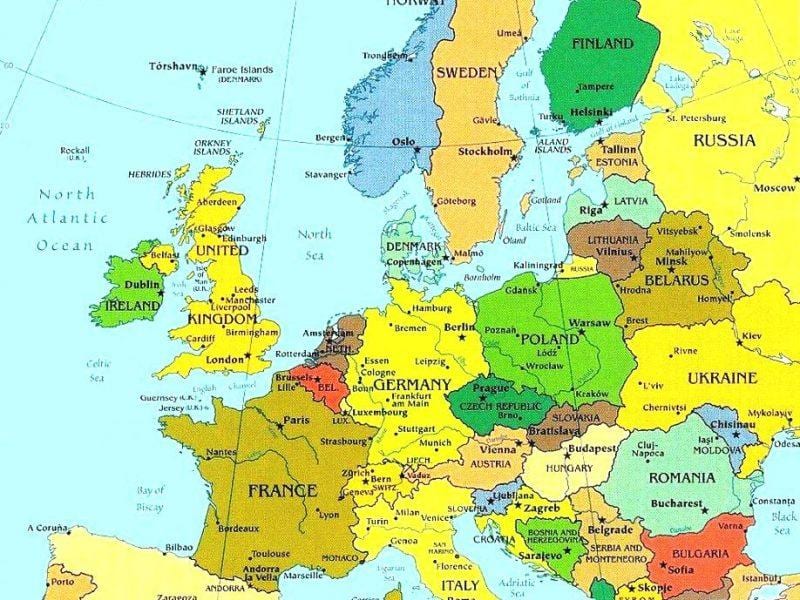 bản đồ của Luxembourg và nước xung quanh