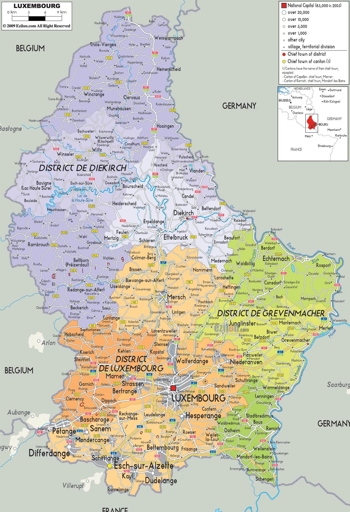 Luxembourg nước bản đồ