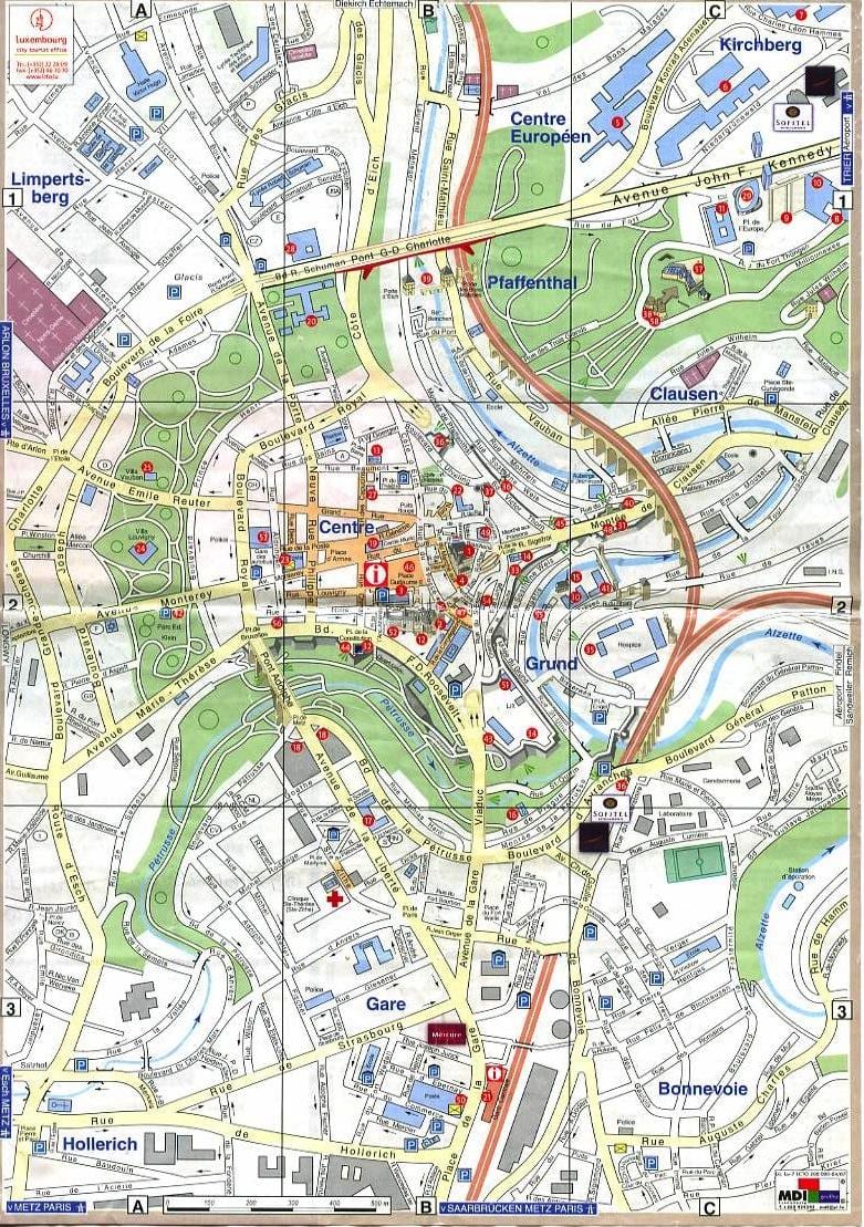 bản đồ của Luxembourg old town