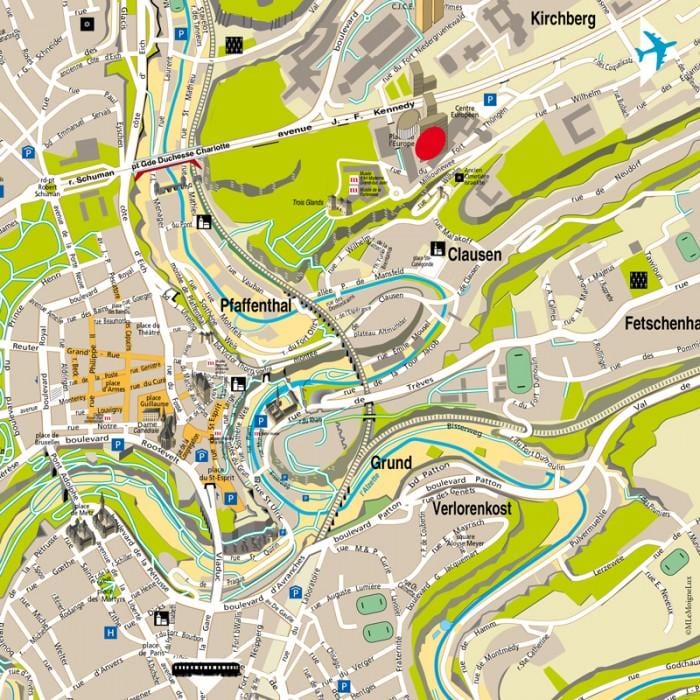 bản đồ của đường Luxembourg