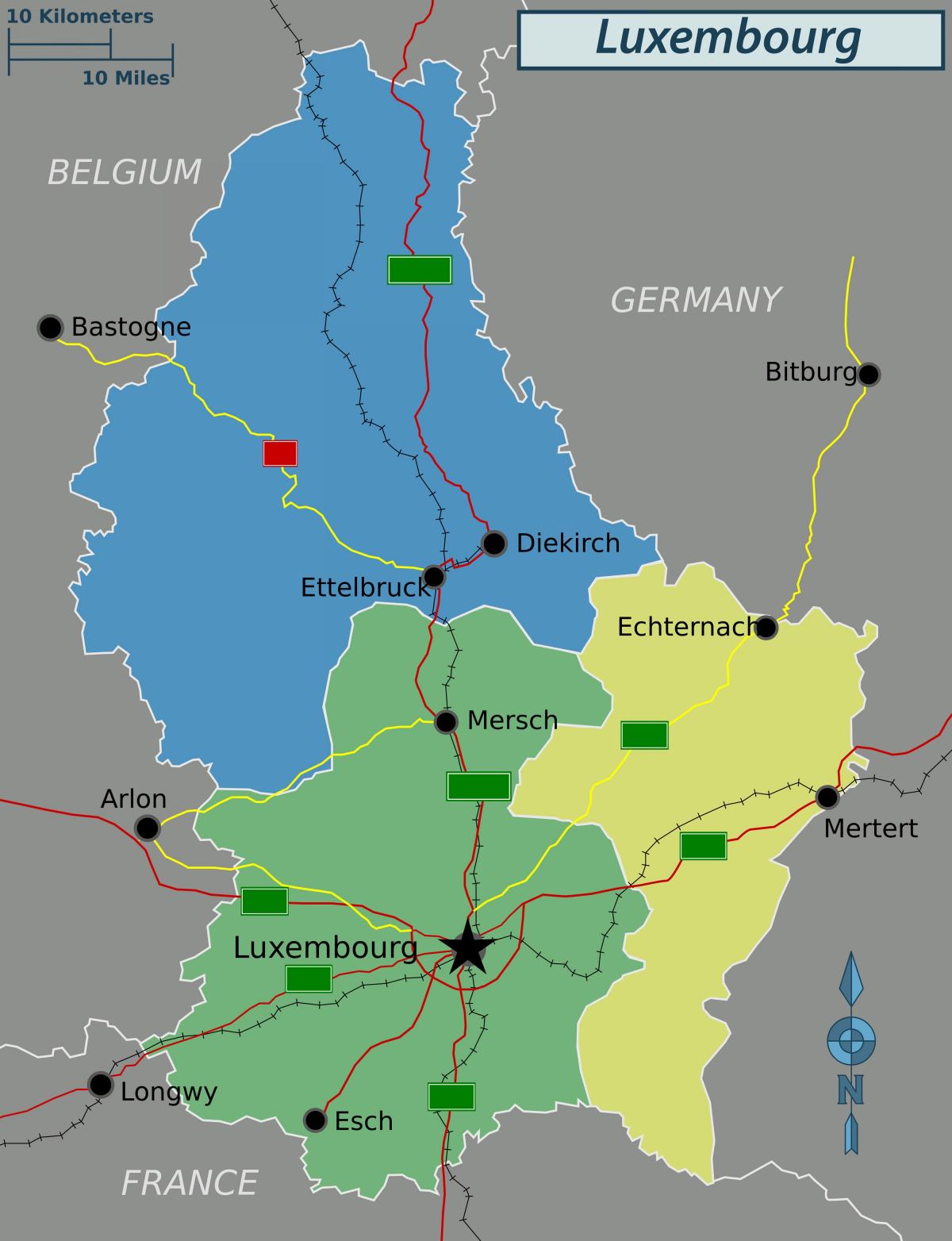 bản đồ của Luxembourg chính trị