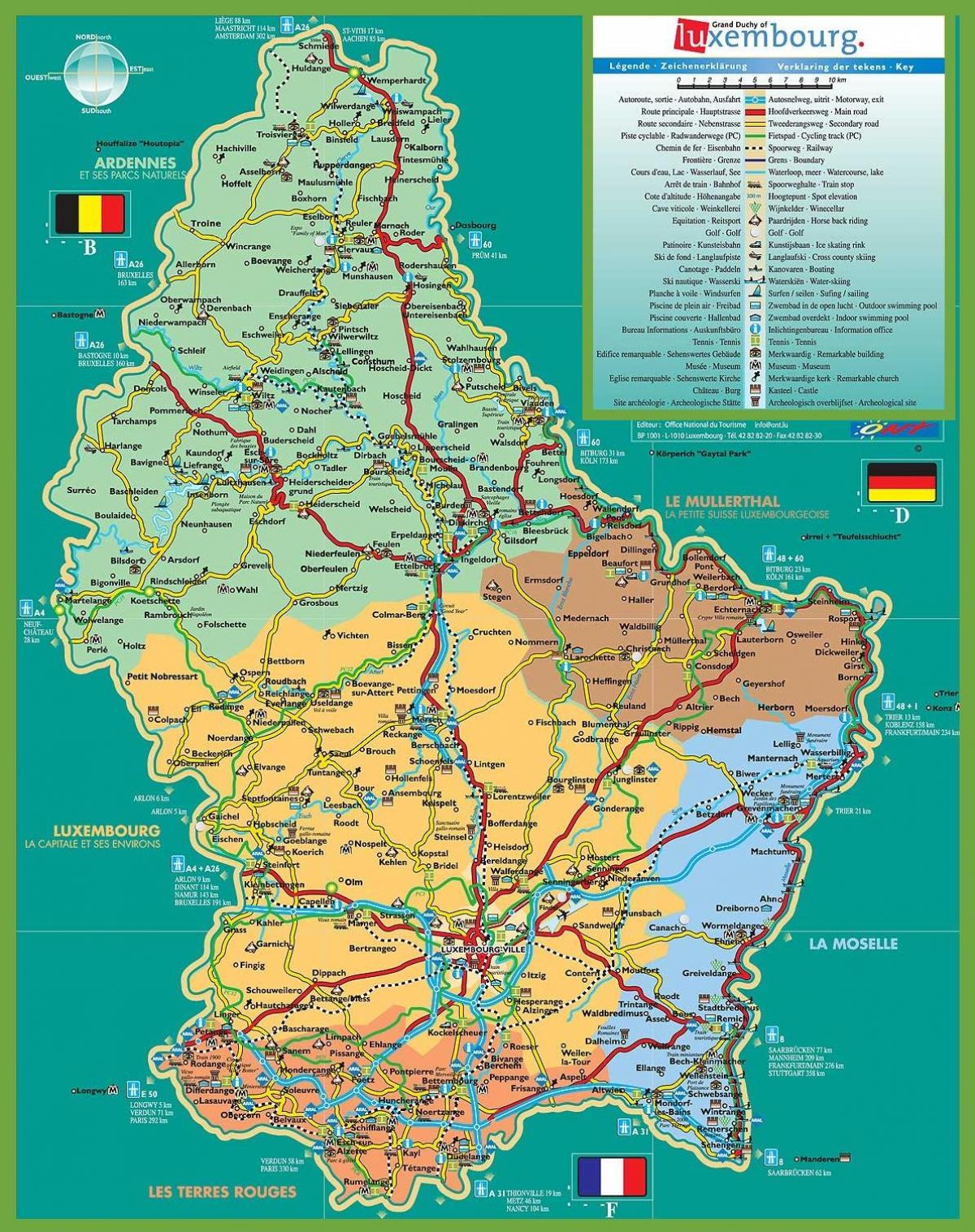 Luxembourg thành phố, bản đồ du lịch