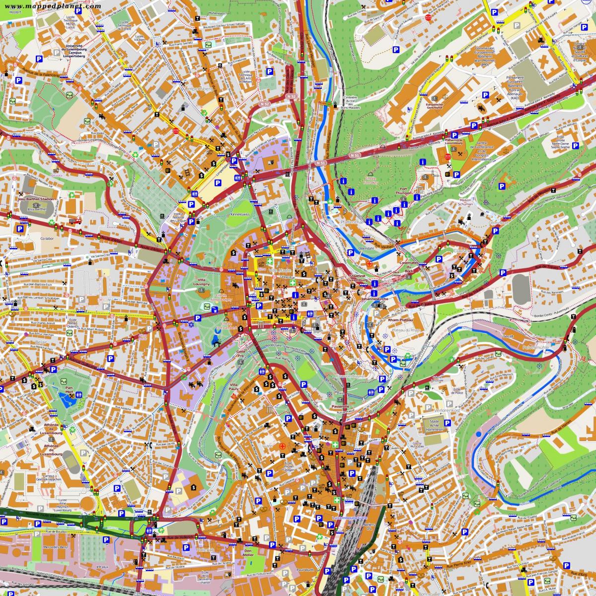 bản đồ của Luxembourg trung tâm thành phố