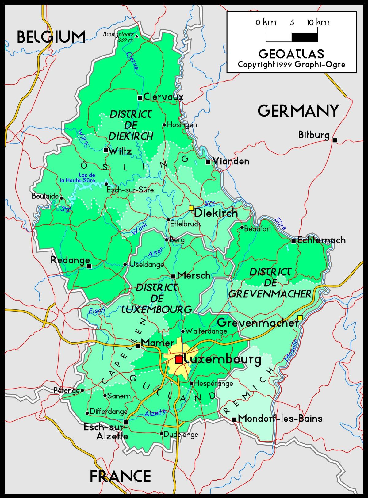 Luxembourg vị trí bản đồ