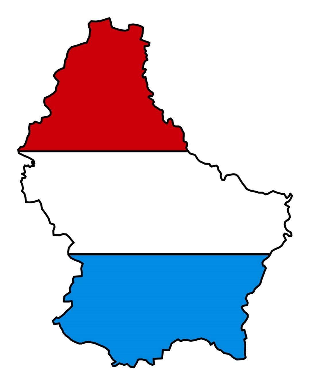 bản đồ của Luxembourg cờ 
