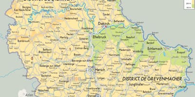 Bản đồ của Luxembourg vật chất
